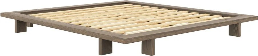 Barna borovi fenyő franciaágy ágyráccsal 180x200 cm Japan – Karup Design
