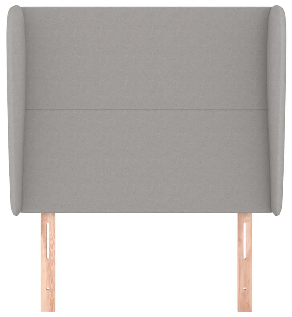 világosszürke szövet fejtámla szárnyakkal 83 x 23 x 118/128 cm