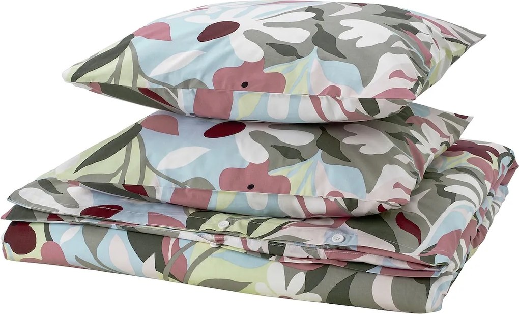 Ikea paplanhuzat és 2 párnahuzat Korskovall virágmintás 200x200/50x60cm