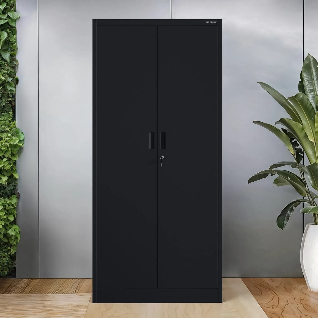 Fekete JAN Compact fémszekrény 1750 x 800 x 400 mm