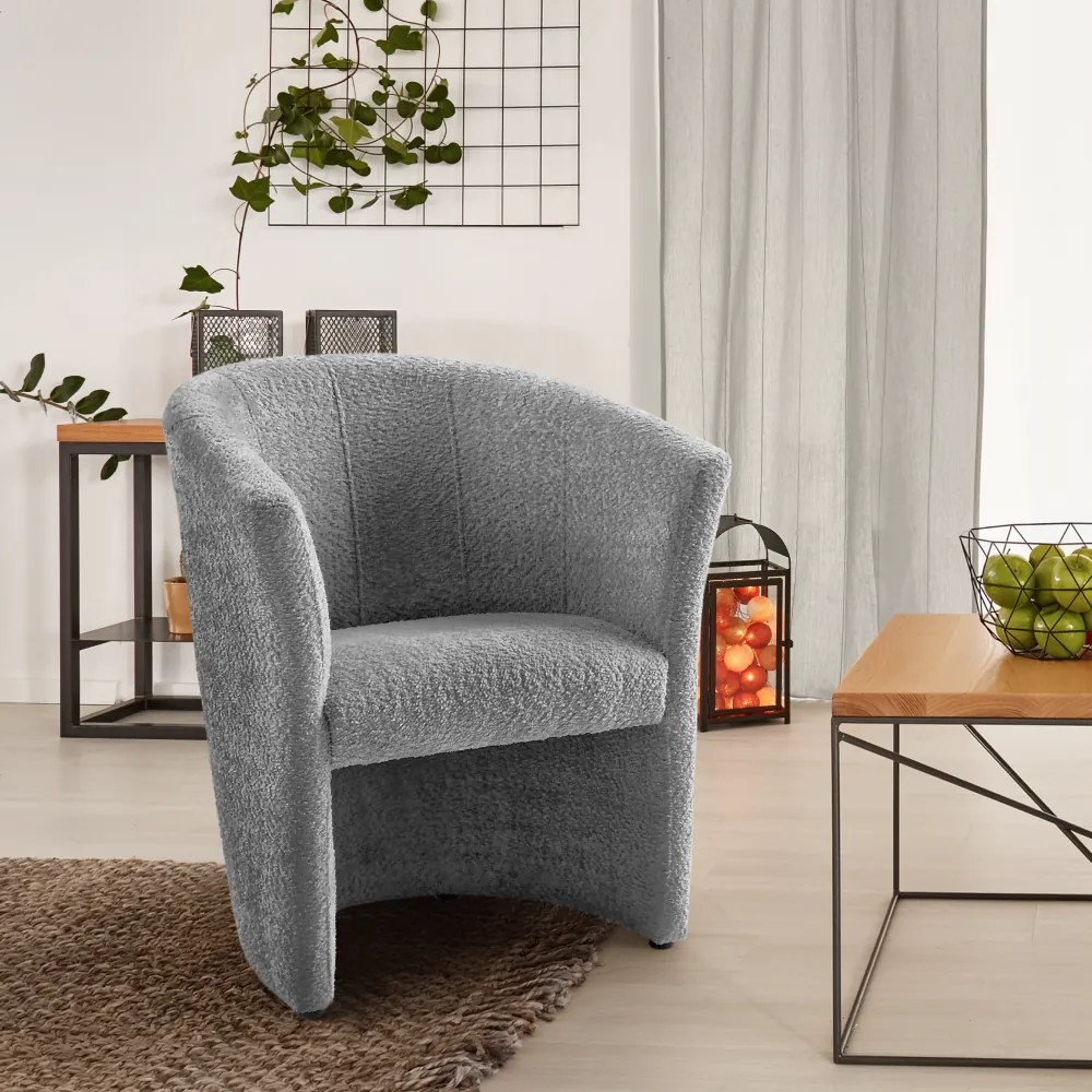 Klub fotel, szürke Coral anyag, CUBA