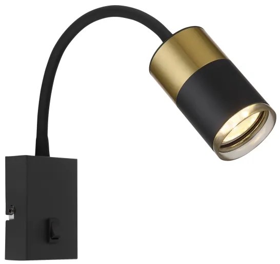 Globo 57850W - Fali spotlámpa BRISBON 1xGU10/25W/230V fekete/arany