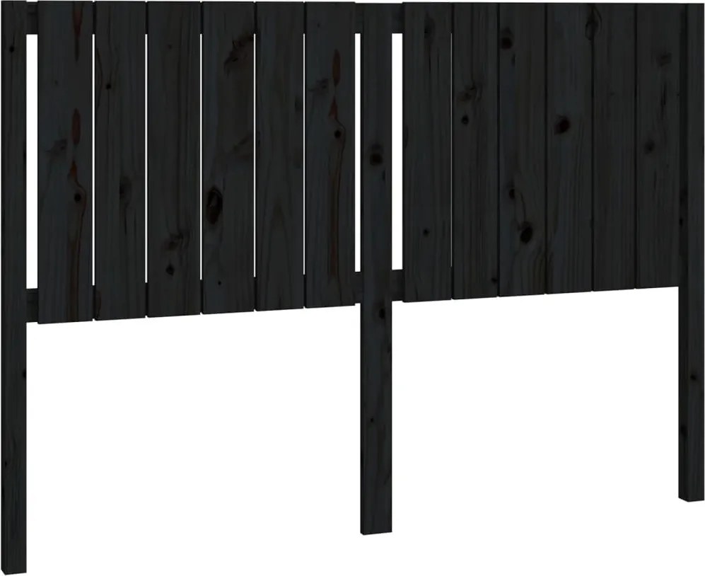 vidaXL fekete tömör fenyőfa ágyfejtámla 145,5 x 4 x 100 cm