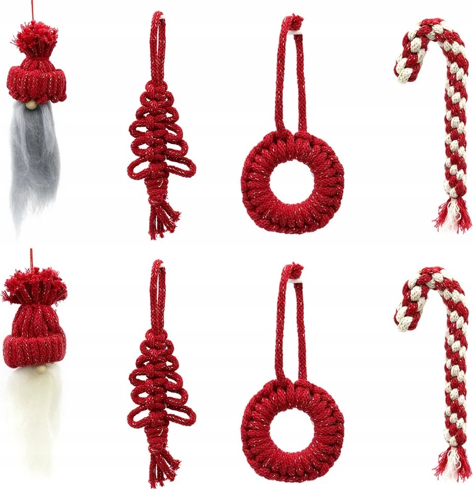 Kézzel Készített Karácsonyfadísz Piros Gömb