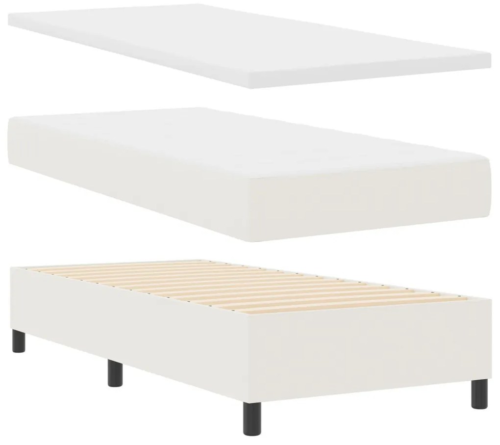 Box Spring Ágy Matrac Cream 100x200 cm Kordbársony