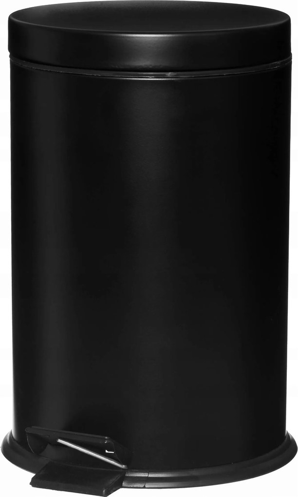 Szemeteskosár Fém Fekete Kerek Pedállal 12 L 31,5 X 25 X 39 CM