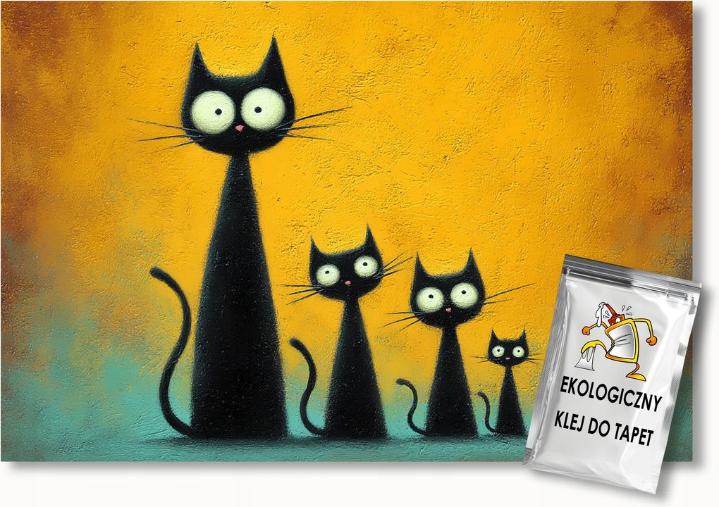 Fotótapéta Flizelina Gyerekek Rajz Állatok Vicces Macskák 350x250 ragasztó