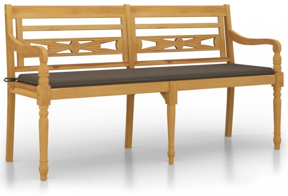 tömör tíkfa Batavia pad tópszínű párnával 150 cm