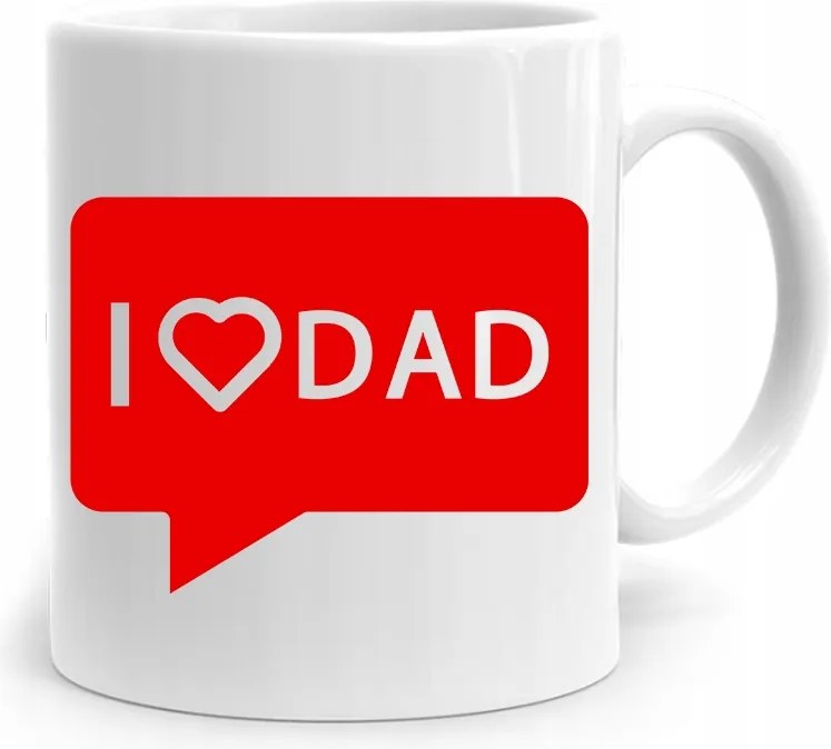 Apák Napi Bögre Apáknak I Love Dad Ajándék fényképes nyomtatással