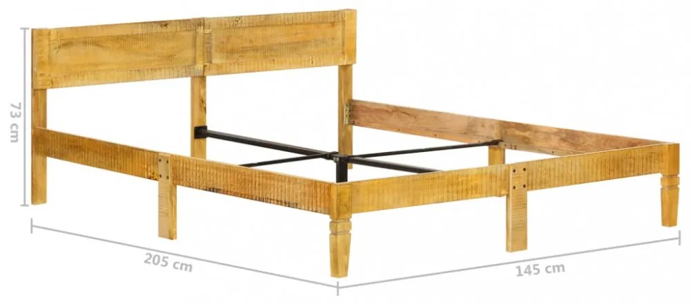 Klasszikus Tömör Mangófa Ágykeret - Egyedi Faerezet, Erős és Tartós, 140x200 Matrachoz - Stílus és Kényelem a Hálószobájában