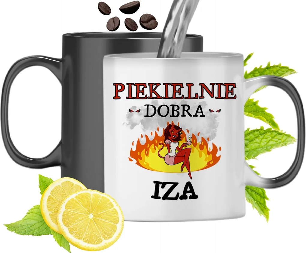 Mágikus Bögre Iza Fekete Színváltós, fényképes nyomattal