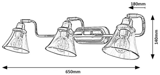 Rabalux 3209 - ANTOINE fürdőszobai spot 3xE14/40W/230V IP44