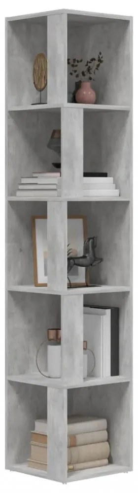 betonszürke szerelt fa sarokszekrény 33 x 33 x 164,5 cm