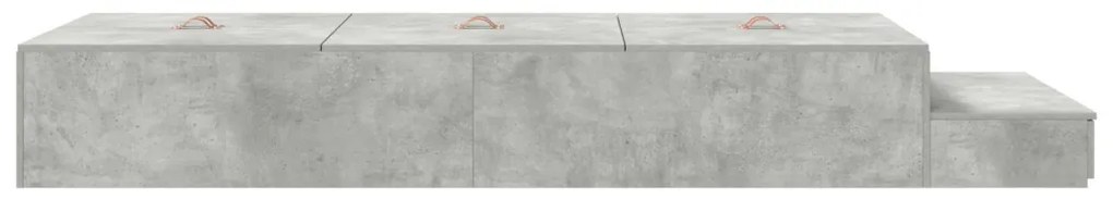 Ágykeret tárolóval Beton Szürke 226.5 x 75 x 31.5 cm Faanyag