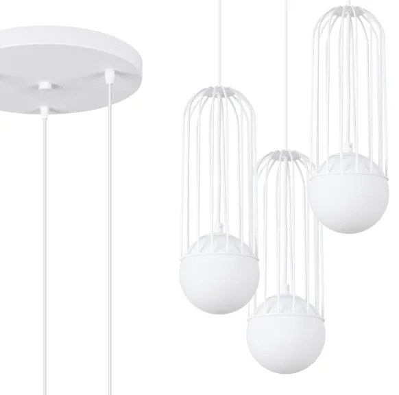 Sollux SL.1335 - Csillár zsinóron BRINA 3xG9/8W/230V fehér