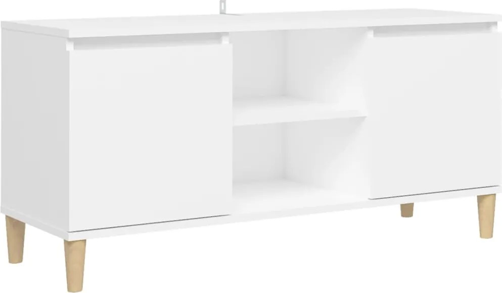 vidaXL fehér TV-szekrény tömör falábakkal 103,5 x 35 x 50 cm
