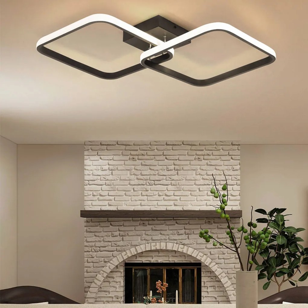 DOMENOLED 303 KWADRAT Modern LED Mennyezeti Lámpa Fekete LED IP20
