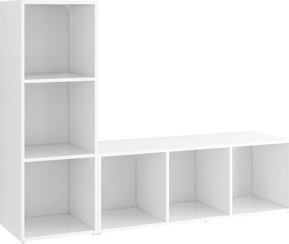 vidaXL 2 db fehér szerelt fa TV-szekrény 107 x 35 x 37 cm