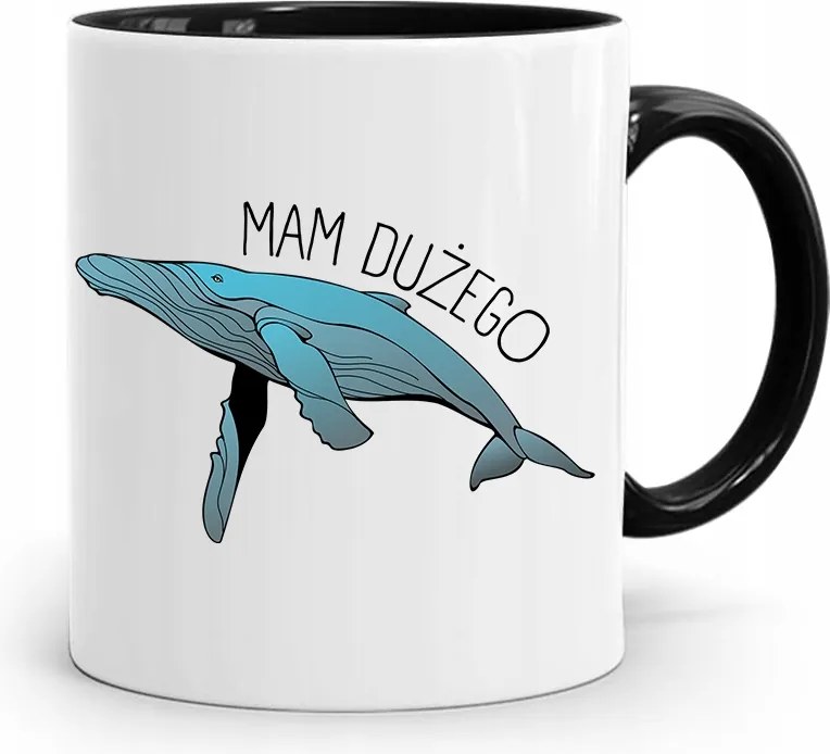 Bögre Fekete Vicces Van Egy Nagy Ajándékom fényképes nyomtatással