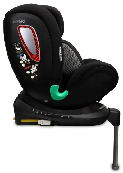 Lionelo - ANTOON PLUS i-Size 40-105 cm, forgatható autós gyerekülés alapzattal, Fekete Onyx