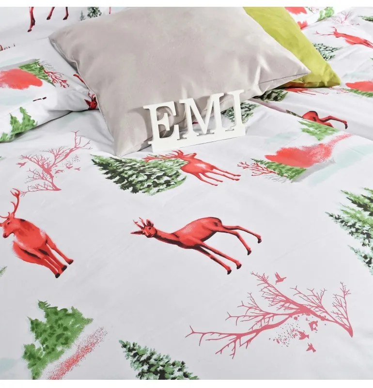EMI Loplant karácsonyi pamut ágyneműhuzat, A kibővített egyszemélyes ágy szett tartalma: 1x 140x220 + 1x 70x90