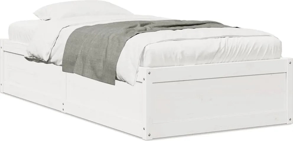 vidaXL fehér tömör fenyőfa ágy matrac nélkül 100 x 200 cm