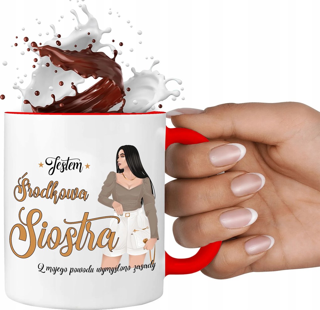 Fehér Bögre Piros Belsővel Közép Vagyok Nővéreknek Minták