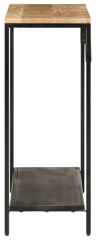 tömör nyers mangófa és vas tálalóasztal 90 x 30 x 75 cm