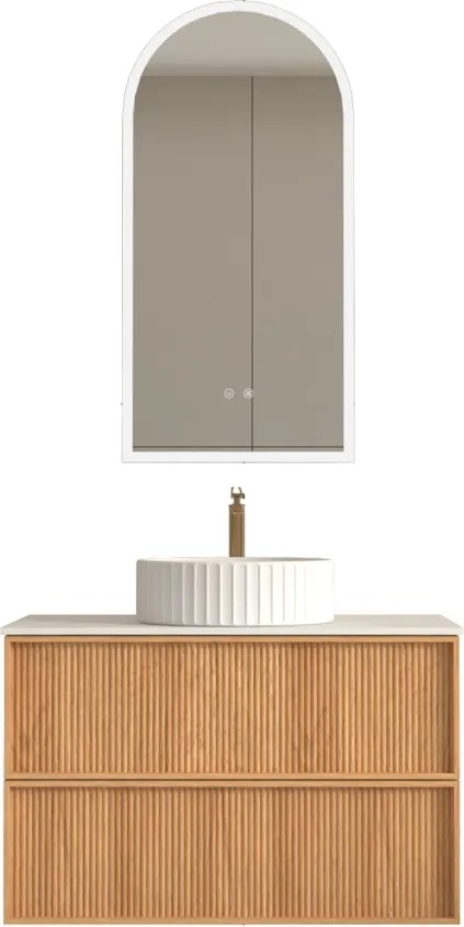 AREZZO design SAVONA 80 cm-es Fürdőszoba alsószekrény 2 fiók, tölgy
