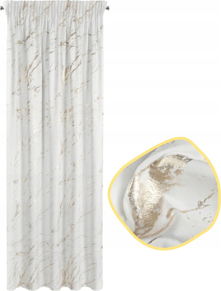 Márvány Függöny 140x250 cm Szalag – Stílusos design Krém