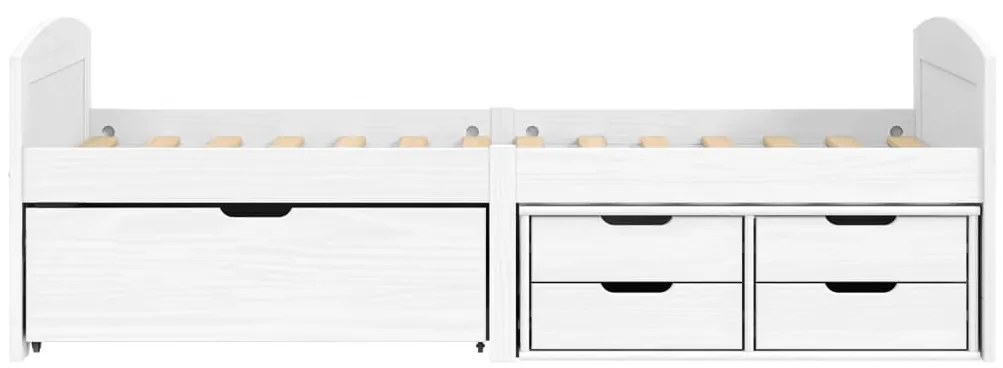 IRUN fehér tömör fenyőfa kanapéágy 5 fiókkal 90 x 200 cm