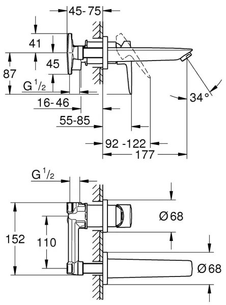 GROHE 20474001 - Mosdócsaptelep 177 mm fényes króm