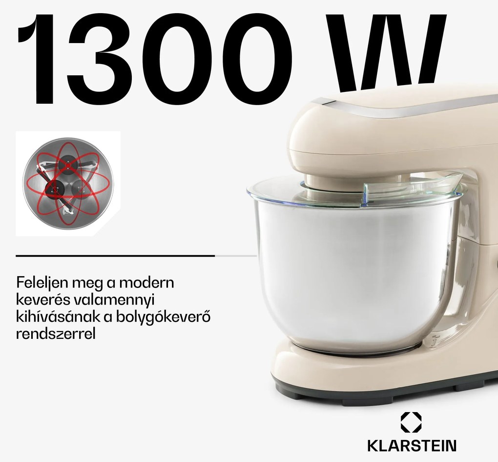 Klarstein Bella Pico 2G, konyhai robotgép, 1300 W, 1,7 PS, 6 fokozat, 5 L