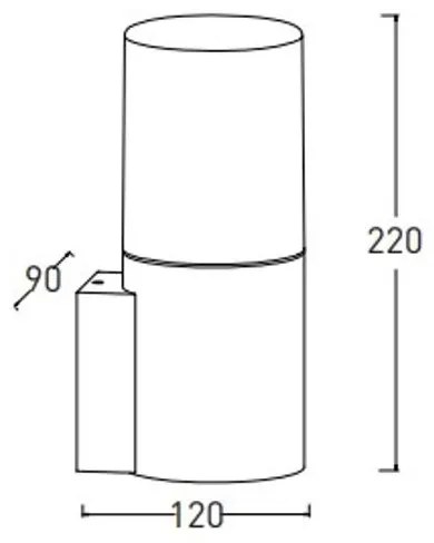 Lámpa Kerti lámpatest MEDIO-AU, E27, MAX.15W, IP54, AC220-240V, 50-60Hz, falra szerelhető, grafit