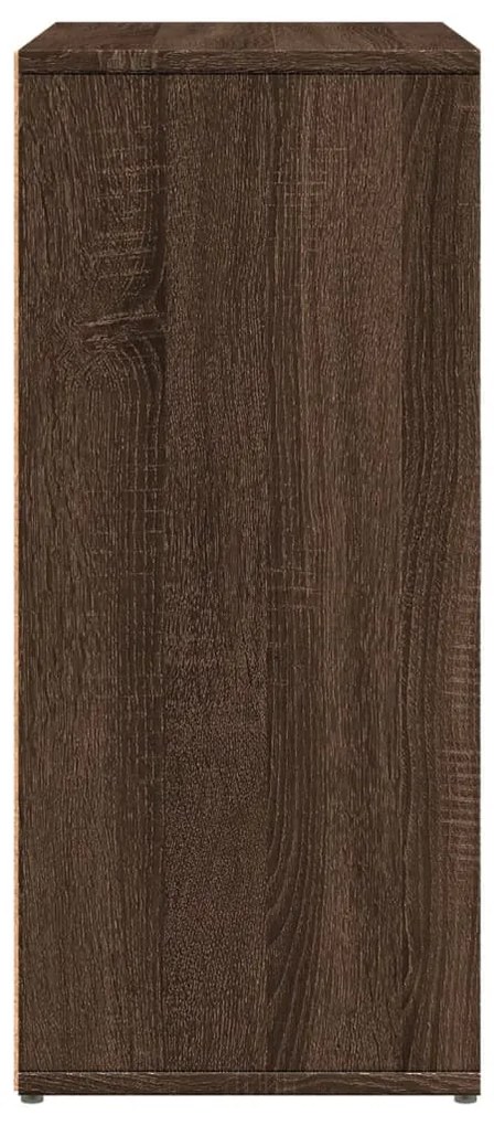 2 db barna tölgy színű szerelt fa tálalószekrény 60x31x70 cm