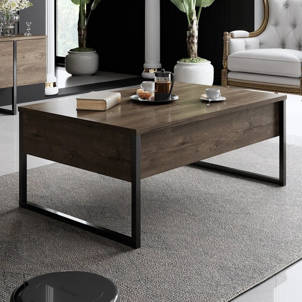 Dohányzóasztal Luxe - Walnut, Black