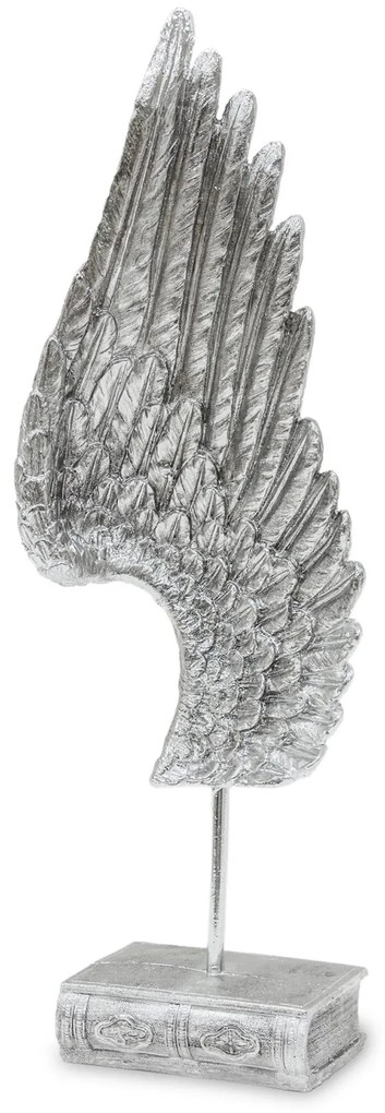 Bond design ezüst szárny műanyag talpon asztali dekoráció 60x22x11cm