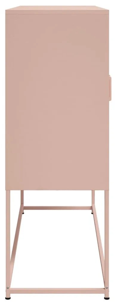 rózsaszín acél magasszekrény 100,5 x 39 x 107 cm