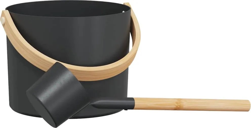 vidaXL Szauna Kiegészítő Készlet 2 pcs Fekete