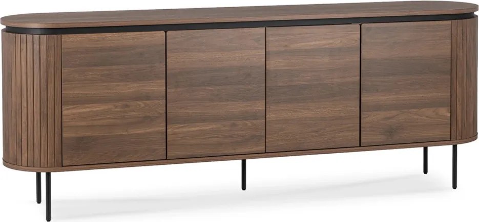 Komód 200 cm, négyajtós kivitelben, dió színben BECK