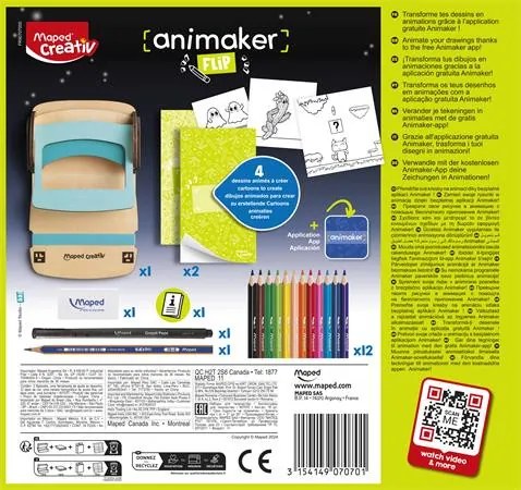 Animációkészítő készlet applikációval, Pop mini, MAPED CREATIV Animaker Flip (IMAC907070)