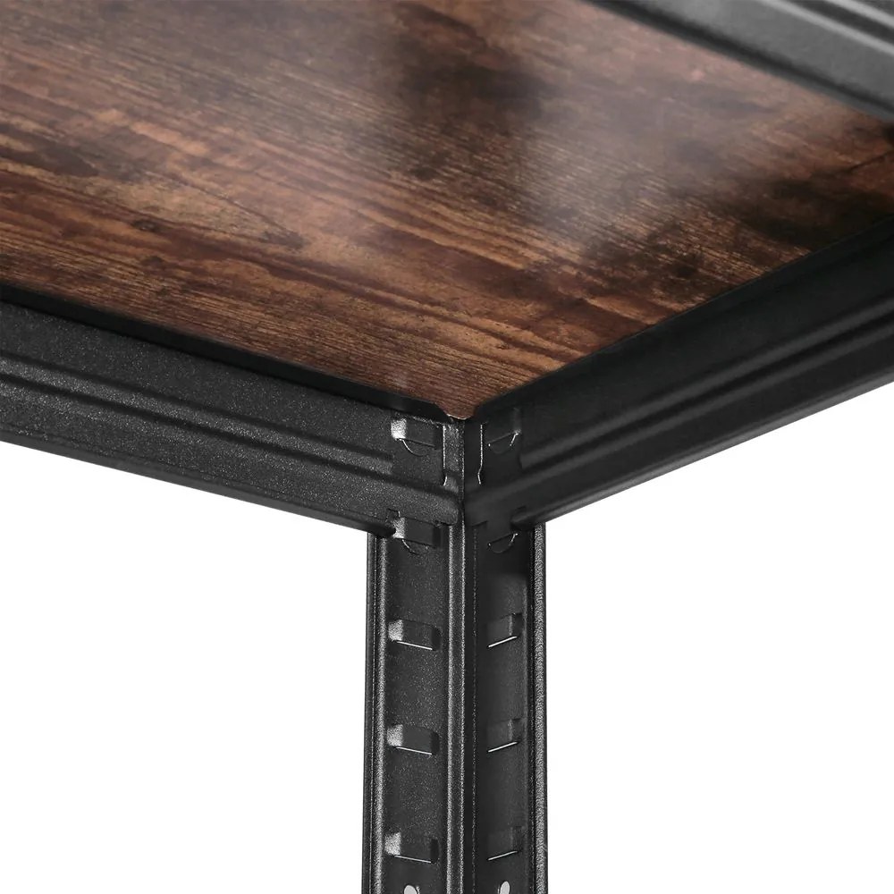 DUSTY polcos állvány, 5 polc, max 650kg, fekete/barna SongmicsHome