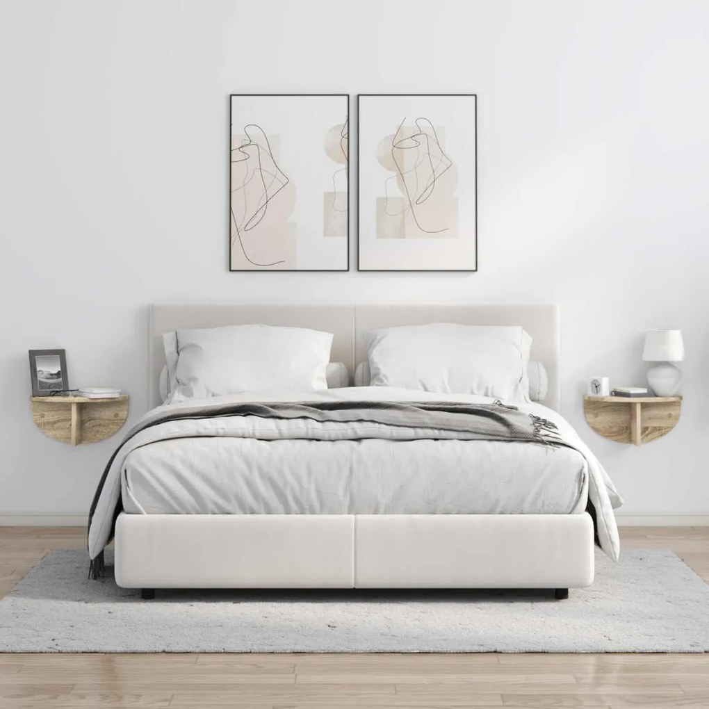 vidaXL Falpolc Falra szerelhető Sonoma tölgy 38 x 19 x 19 cm Faanyag