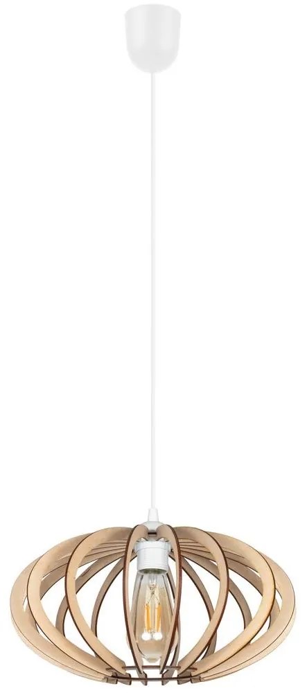 Csillár zsinóron EARTH 1xE27/60W/230V fehér/bézs