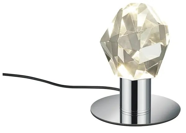 Ezüstszínű LED asztali lámpa üveg búrával (magasság 17 cm) Verano – Trio Select