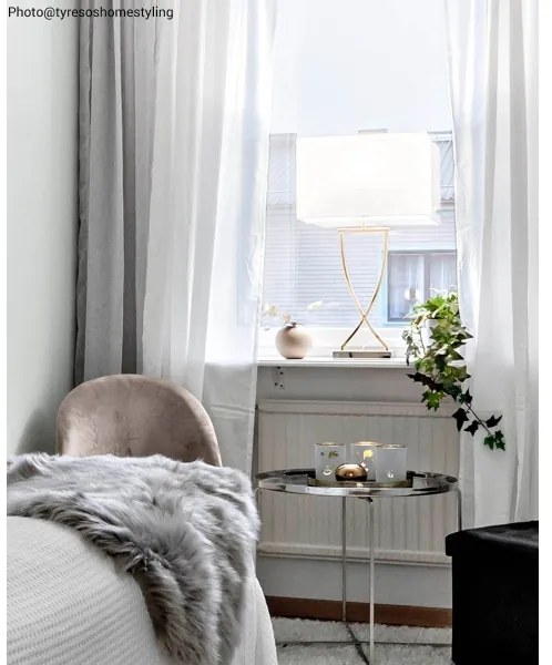 ByRydens 2829620-5000 - Asztali lámpa OMEGA 1xE27/5W/230V fehér/sárgaréz