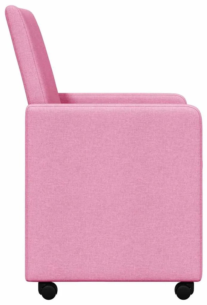 Kerekes Étkező Székek 2 pcs Rózsaszín 57 x 66 x 94 cm szövet