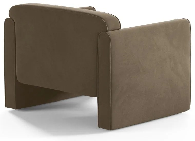 Szürkésbarna bársony fotel Abby – Micadoni