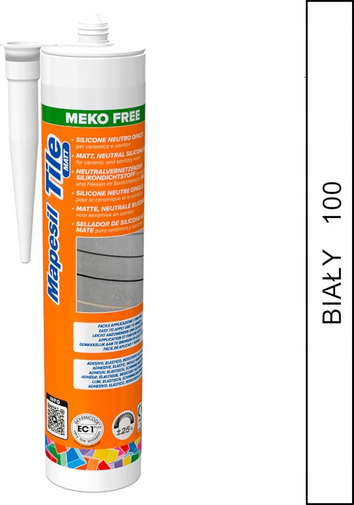 Semleges matt szilikon Mapei Mapesil Tile Matt 300ml szín 100 fehér