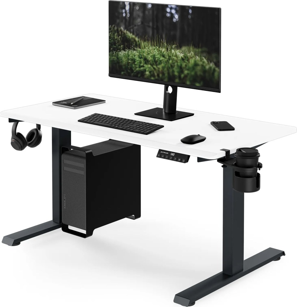 Elektromos íróasztal magasságállítással ergonomikus antracit-fehér, 1200x600 mm: ARIA